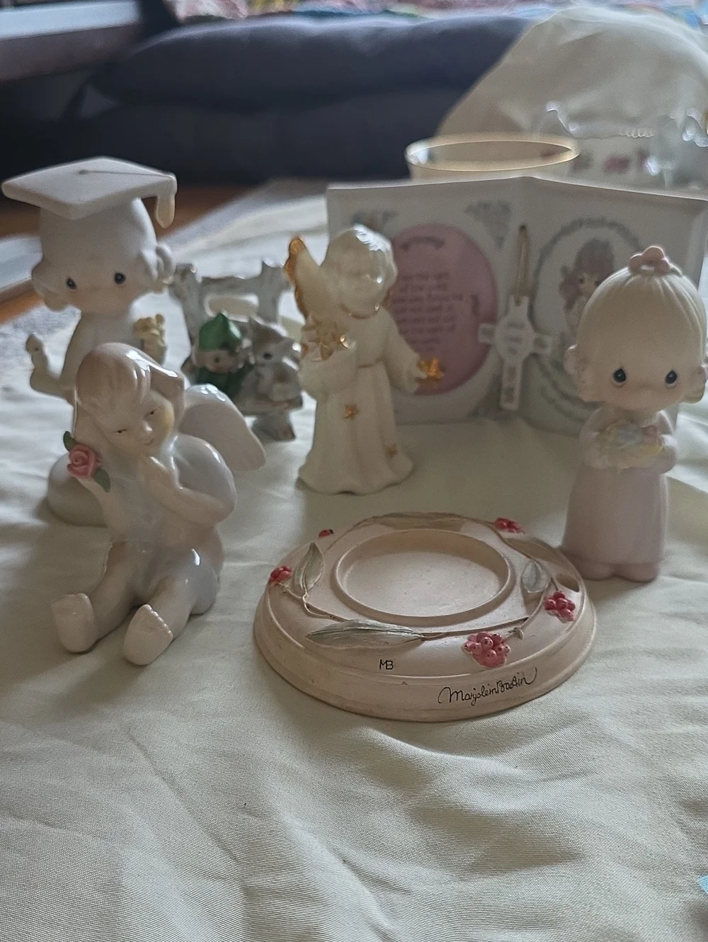 Precious Moments Confirmation Anhel Graduation Figurine Vtg Keepsake Set